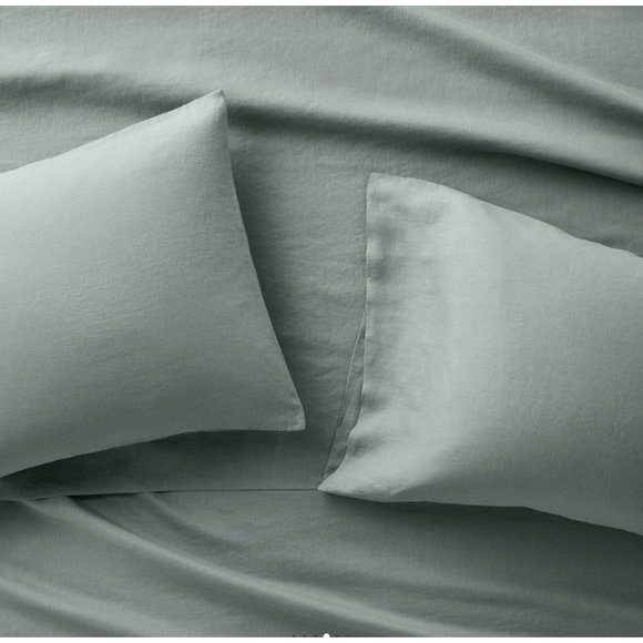 Casaluna California King well-Being Hemp Sheet Ser Green - Picture 2 of 8